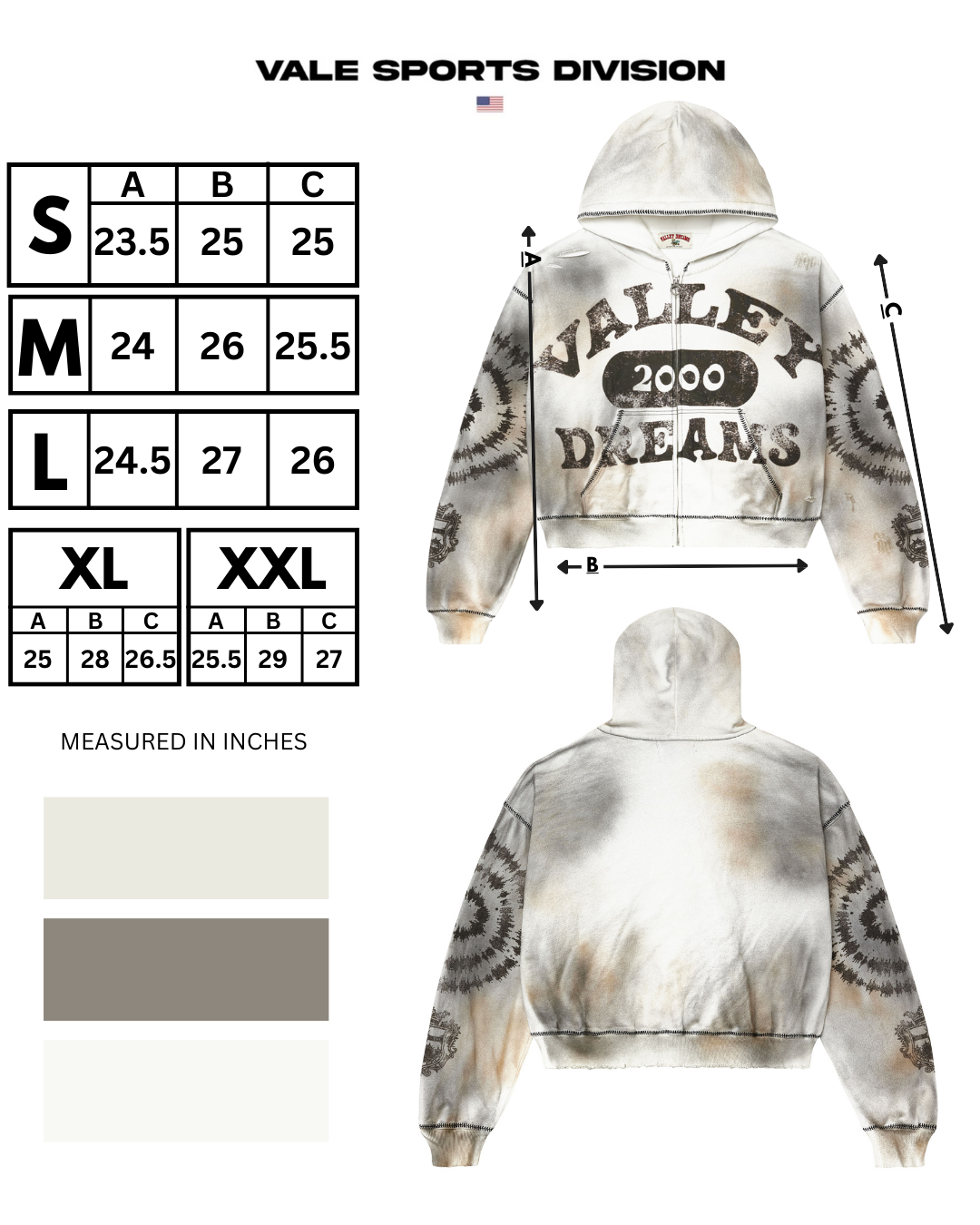 SPIRAL ZIP UP HOODIE [ASH GREY]