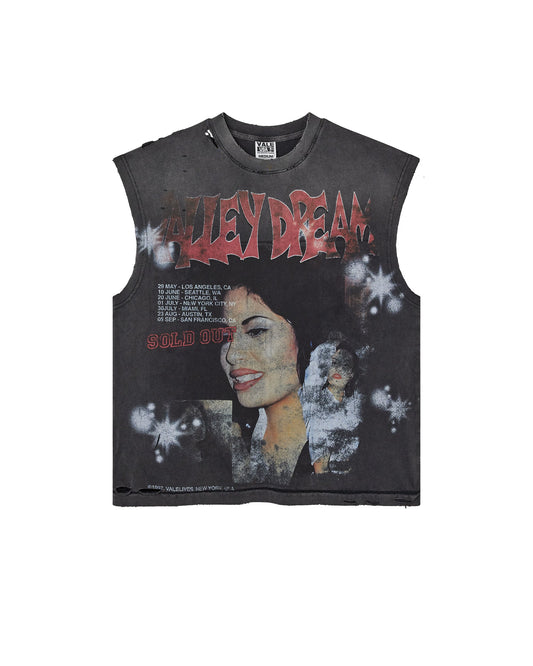 BLACK LA FLOR MUSCLE TEE