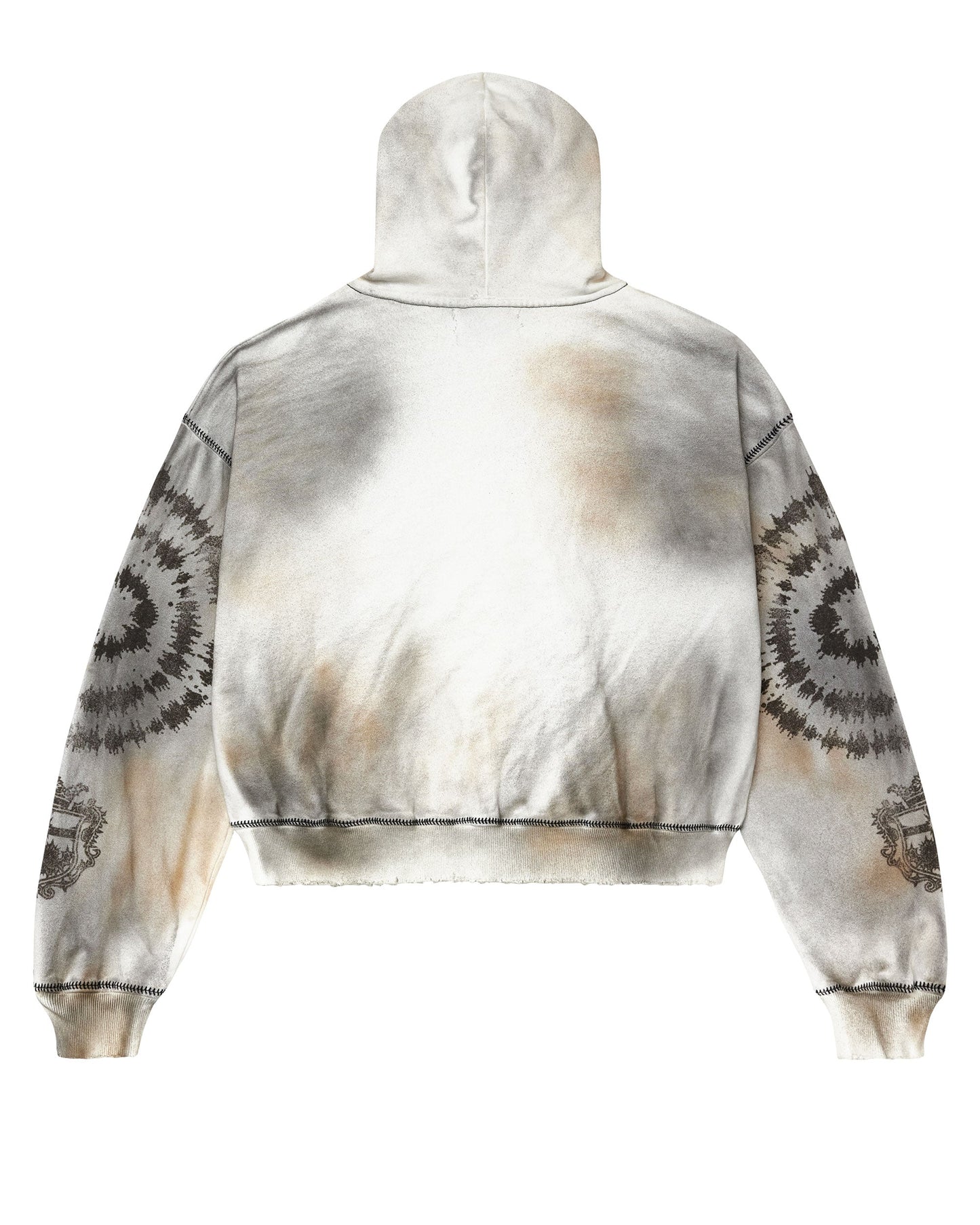 SPIRAL ZIP UP HOODIE [ASH GREY]
