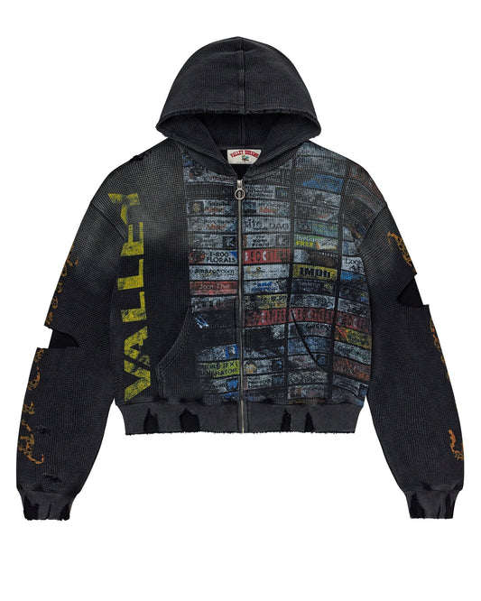 GLITCH ZIP UP [BLACK]