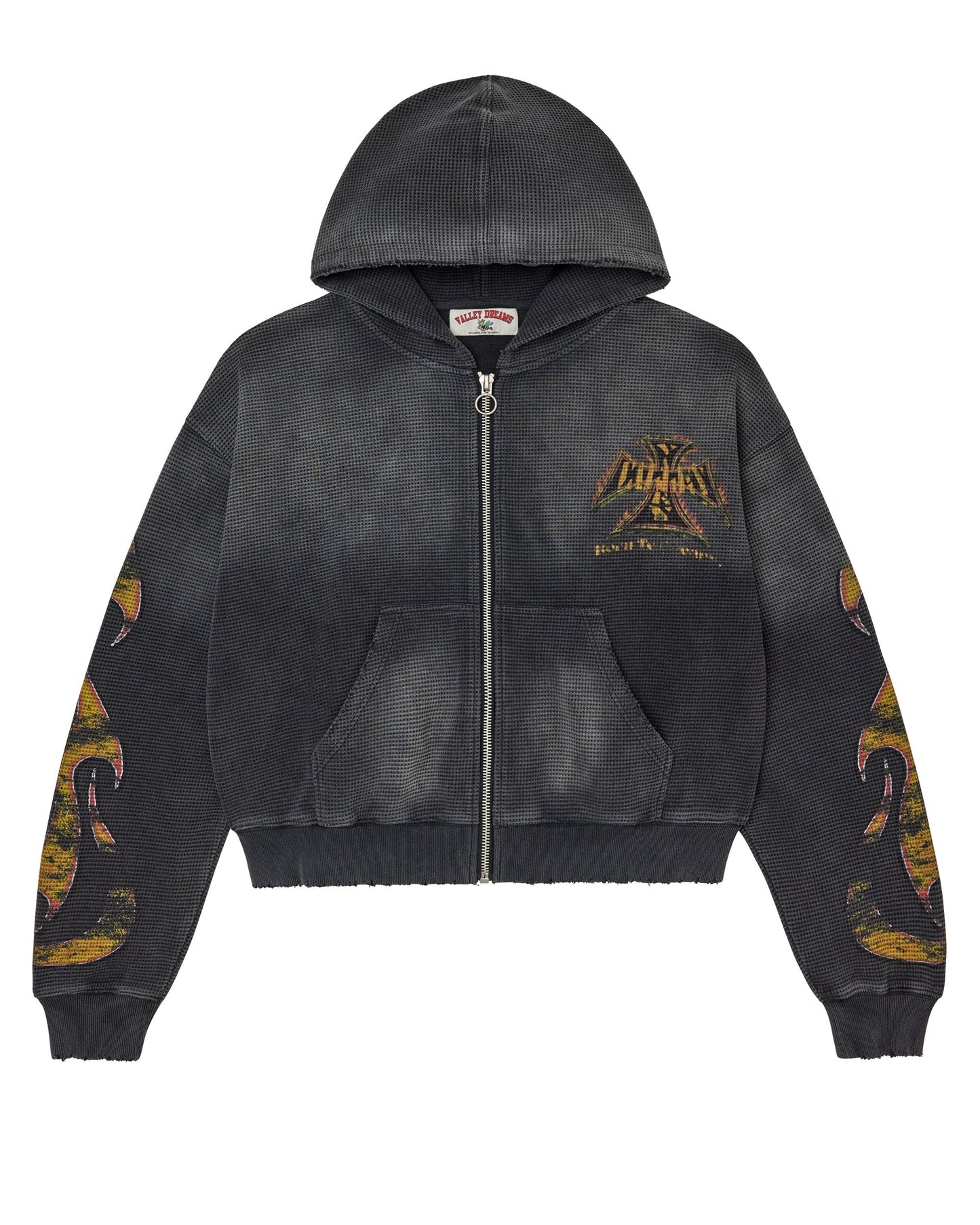 REBORN WAFFLE ZIP UP [BLACK]