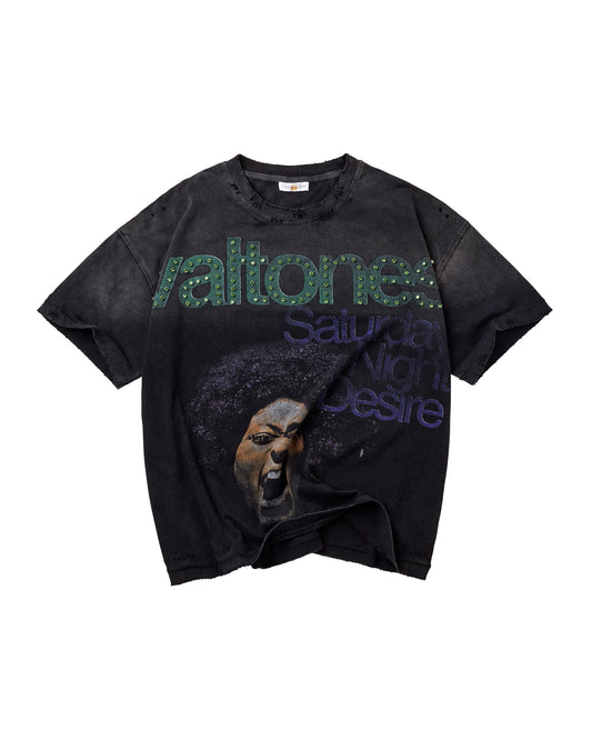 SATURDAY BLING TEE [BLACK]