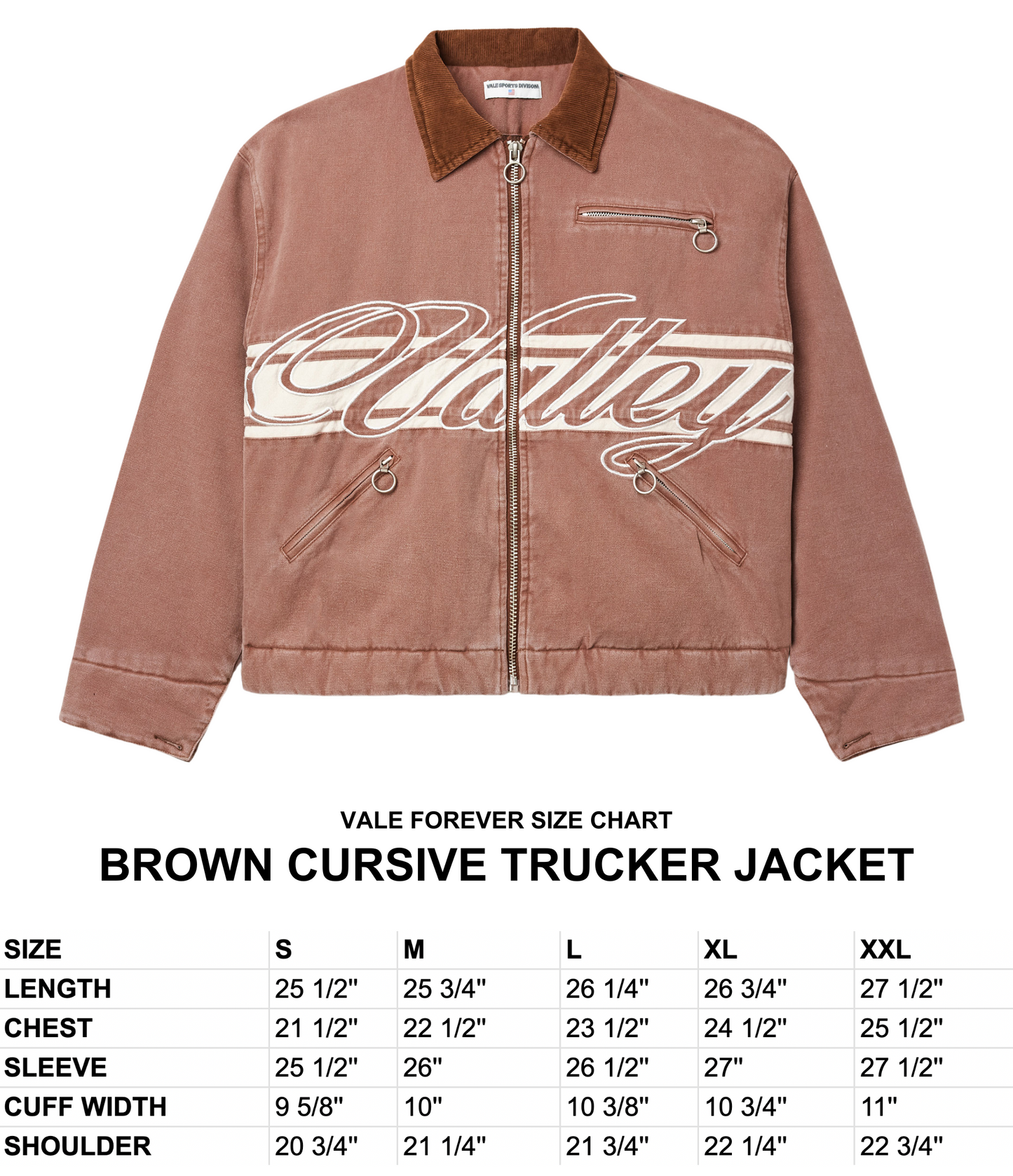 BROWN CURSIVE TRUCKER JACKET