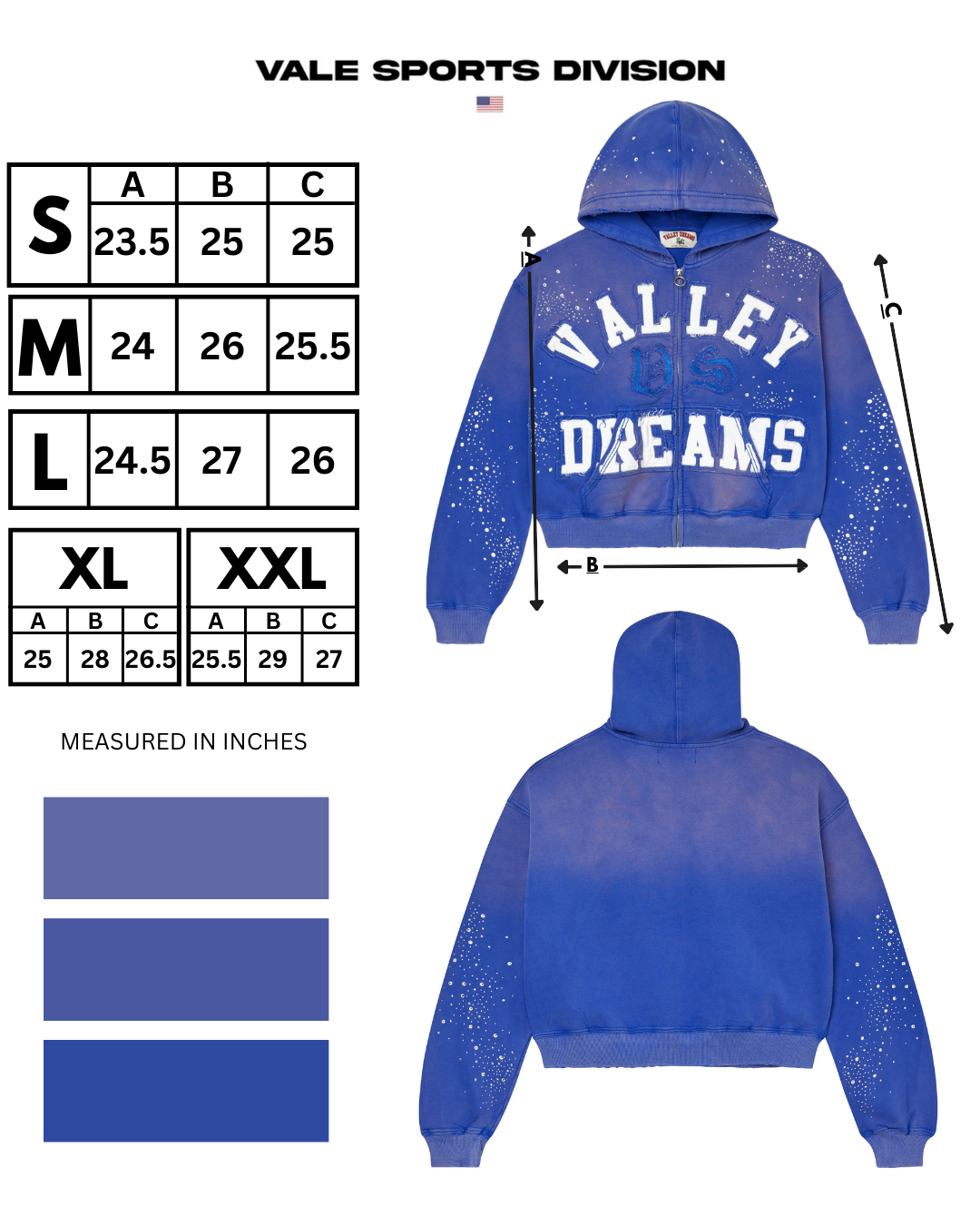 CLASSICO ZIP UP HOODIE [SAPPHIRE]