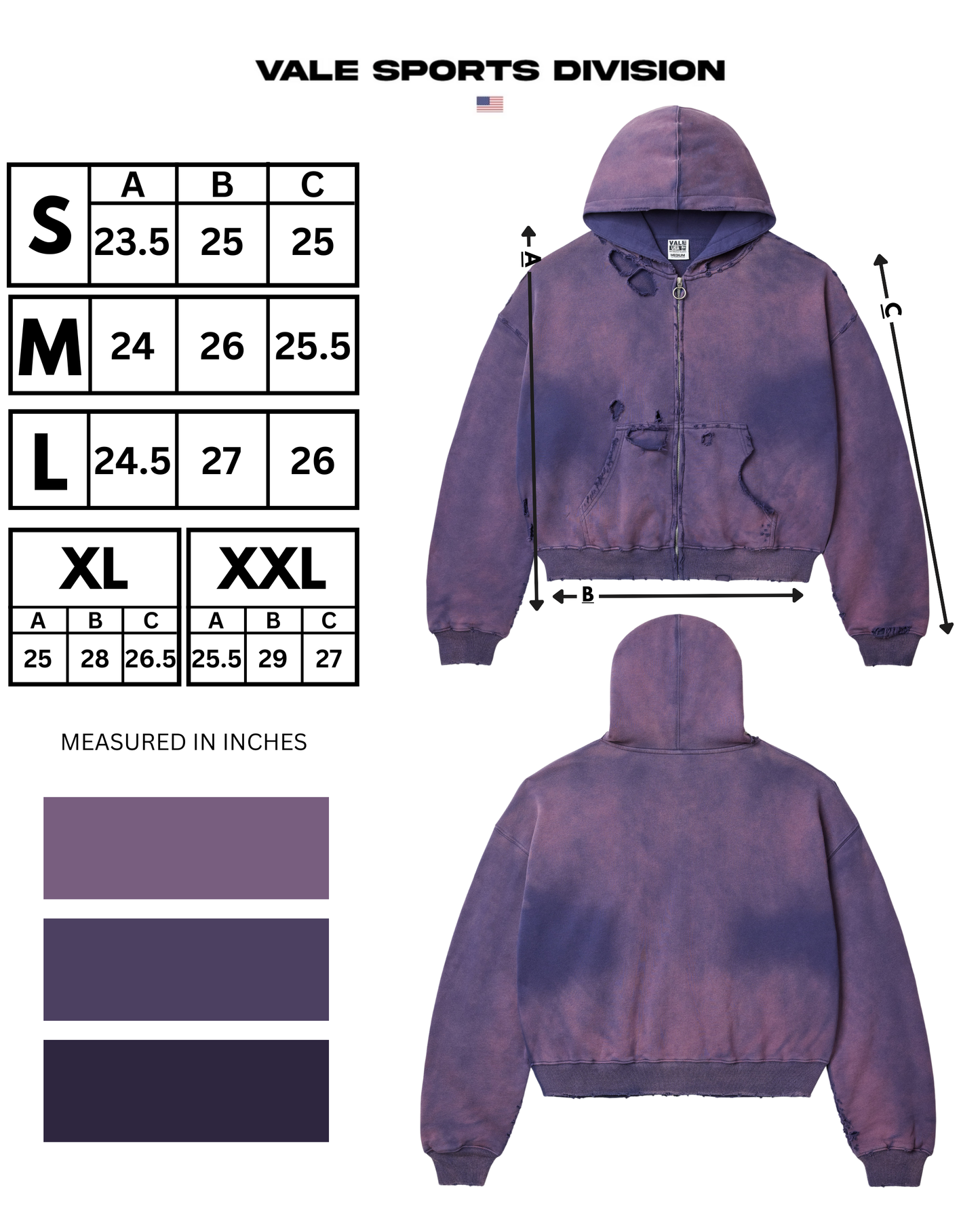 PURPLE DESTROYER ZIP UP HOODIE
