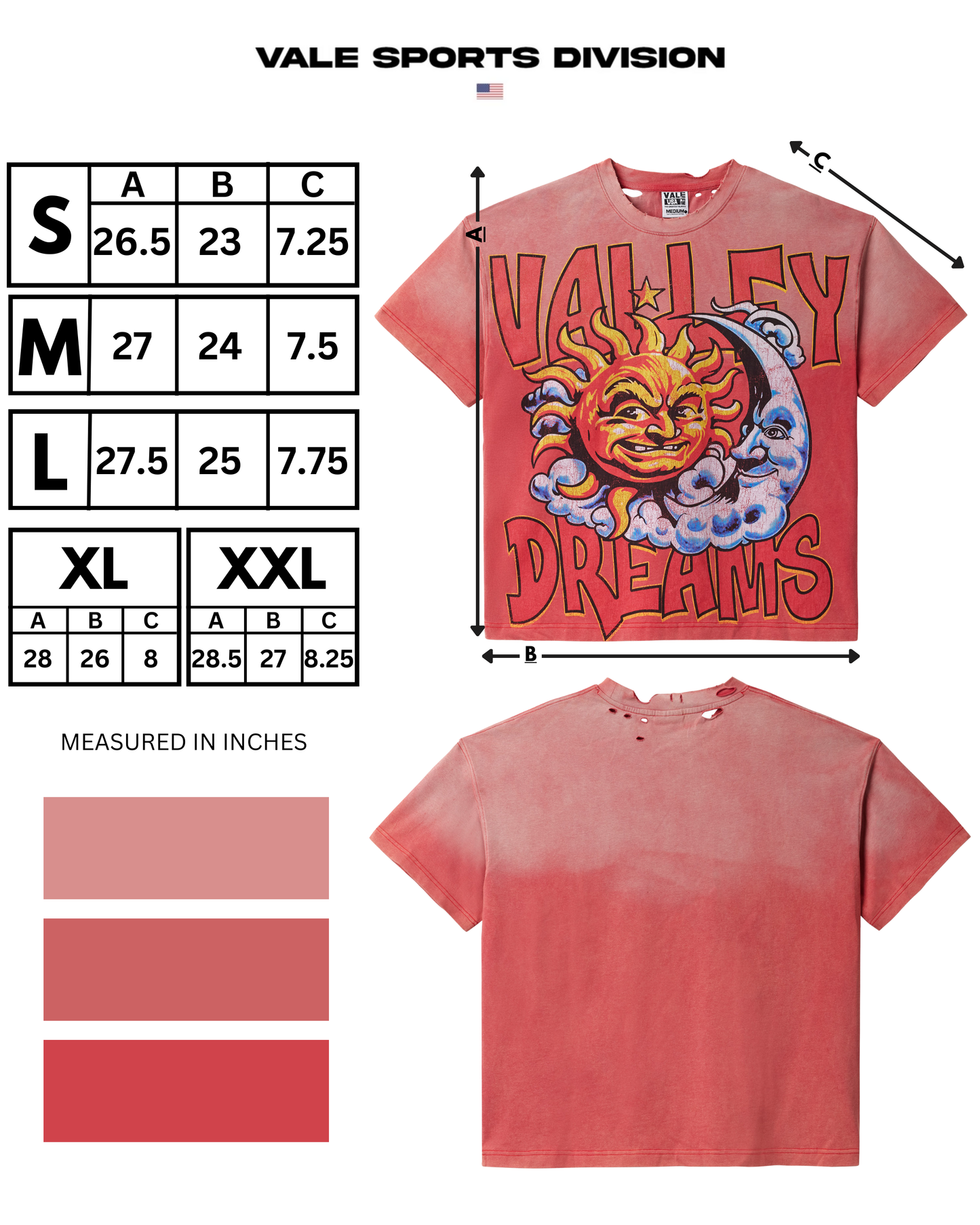 THRASHED RED SUN TEE