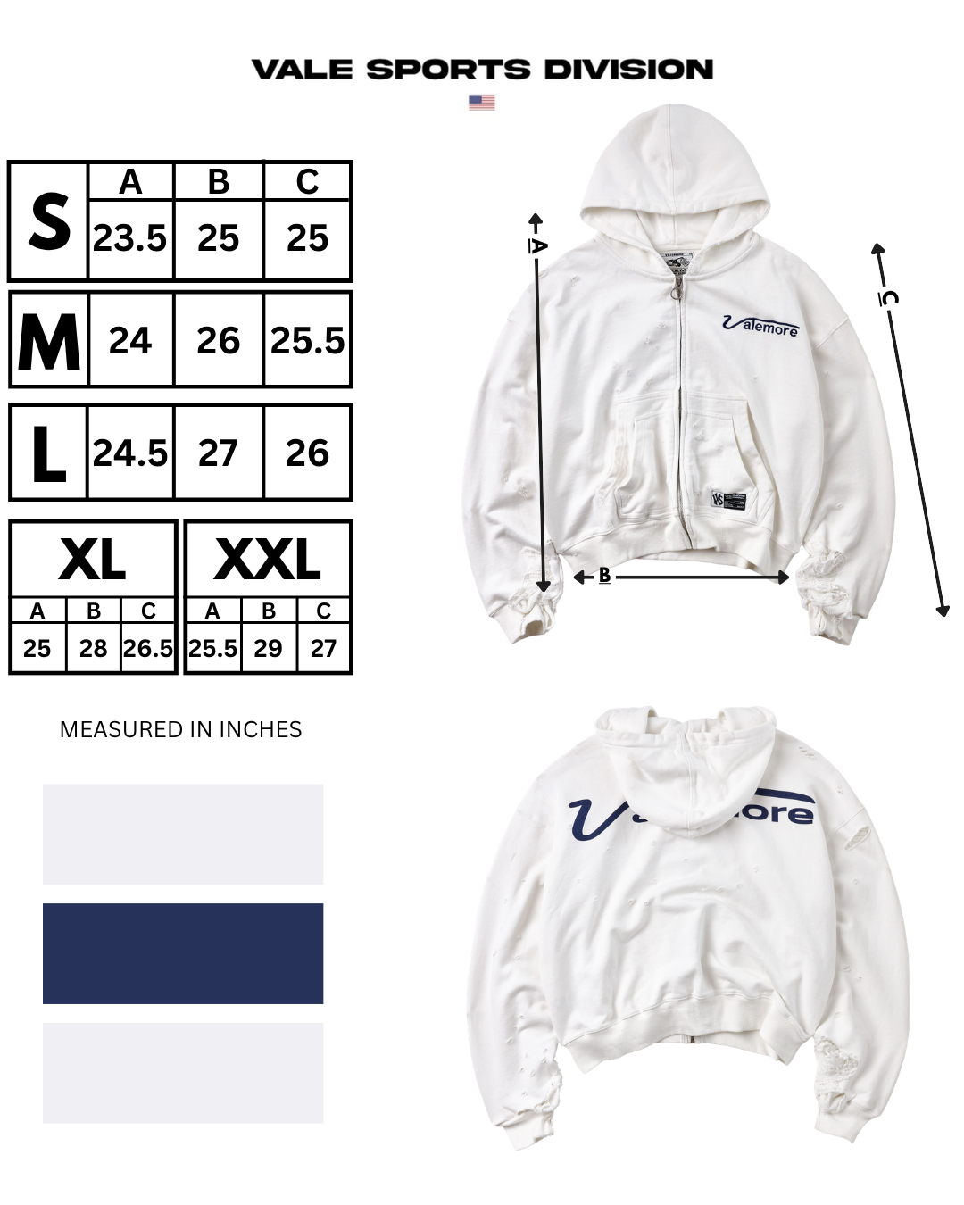 VALEMORE CLASSIC ZIP UP [WHITE]