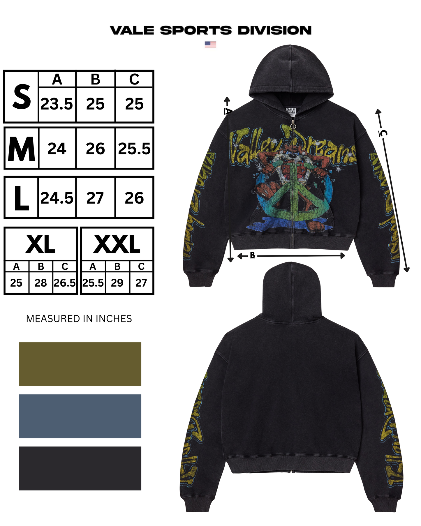 TAZ ZIP UP HOODIE