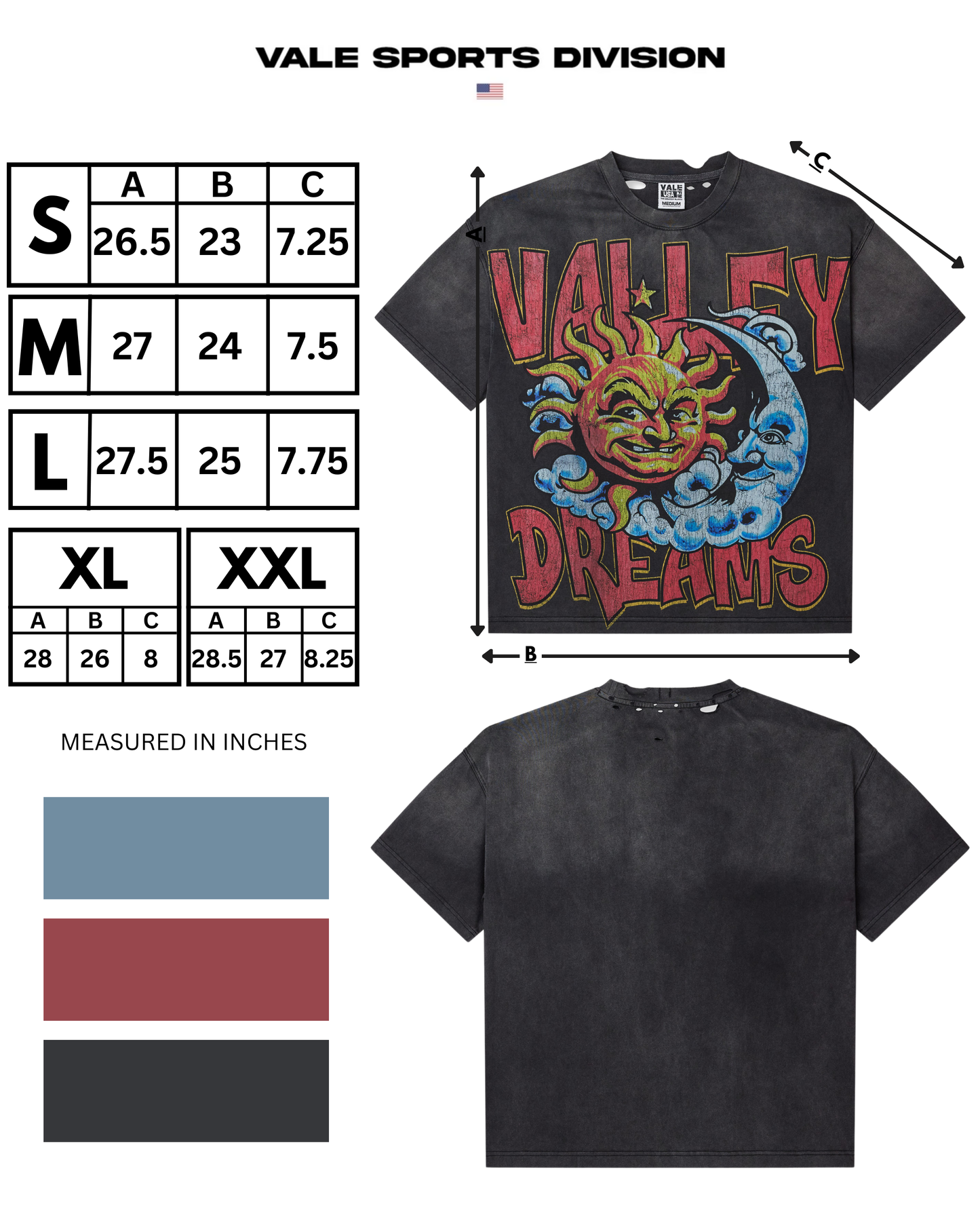 THRASHED BLACK SUN TEE