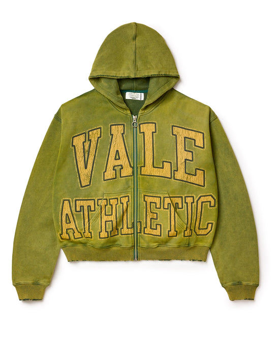GREEN ATHLETICA ZIP UP HOODIE