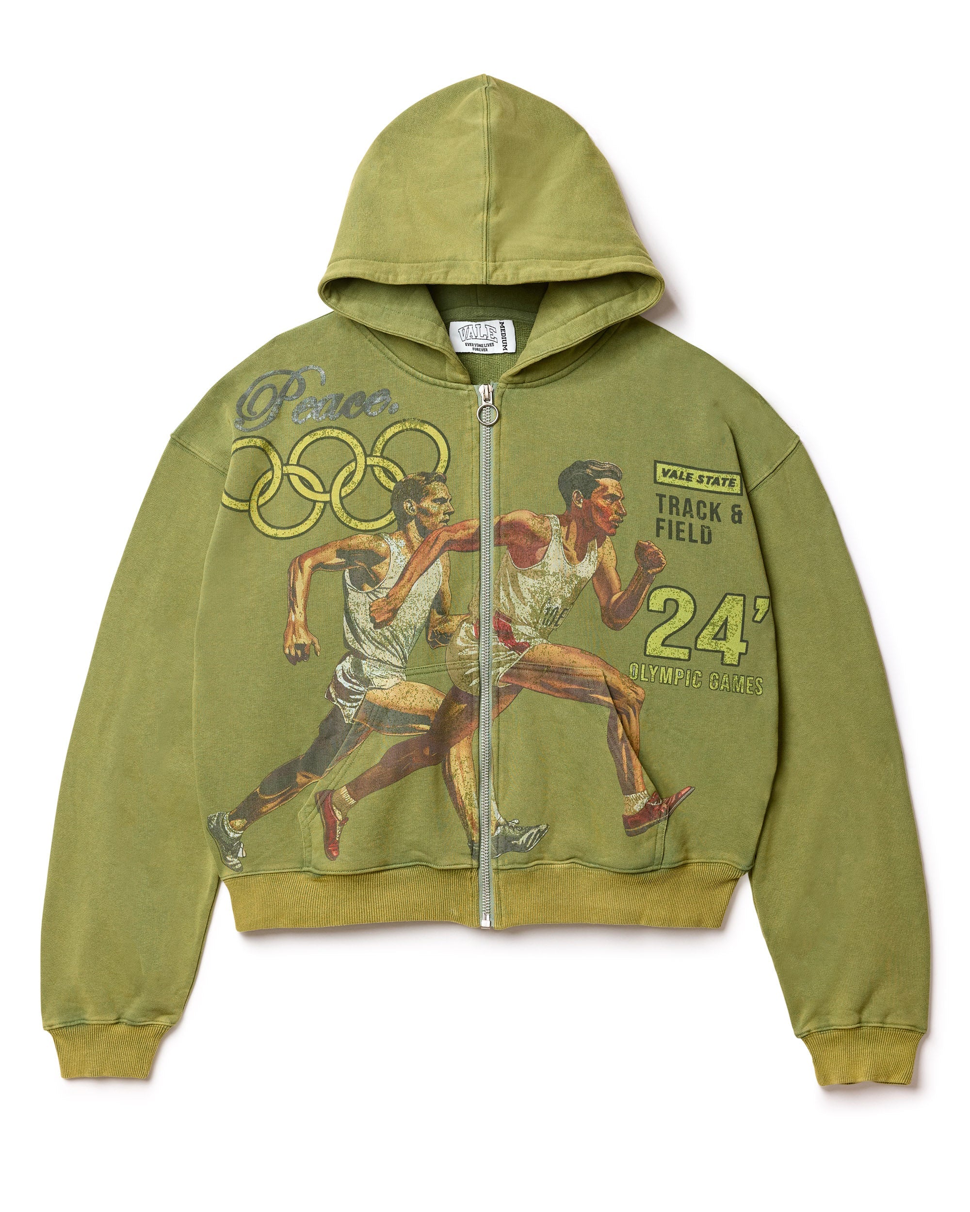 OLIVE OLYMPIC ZIP UP HOODIE – Vale Houston Flagship
