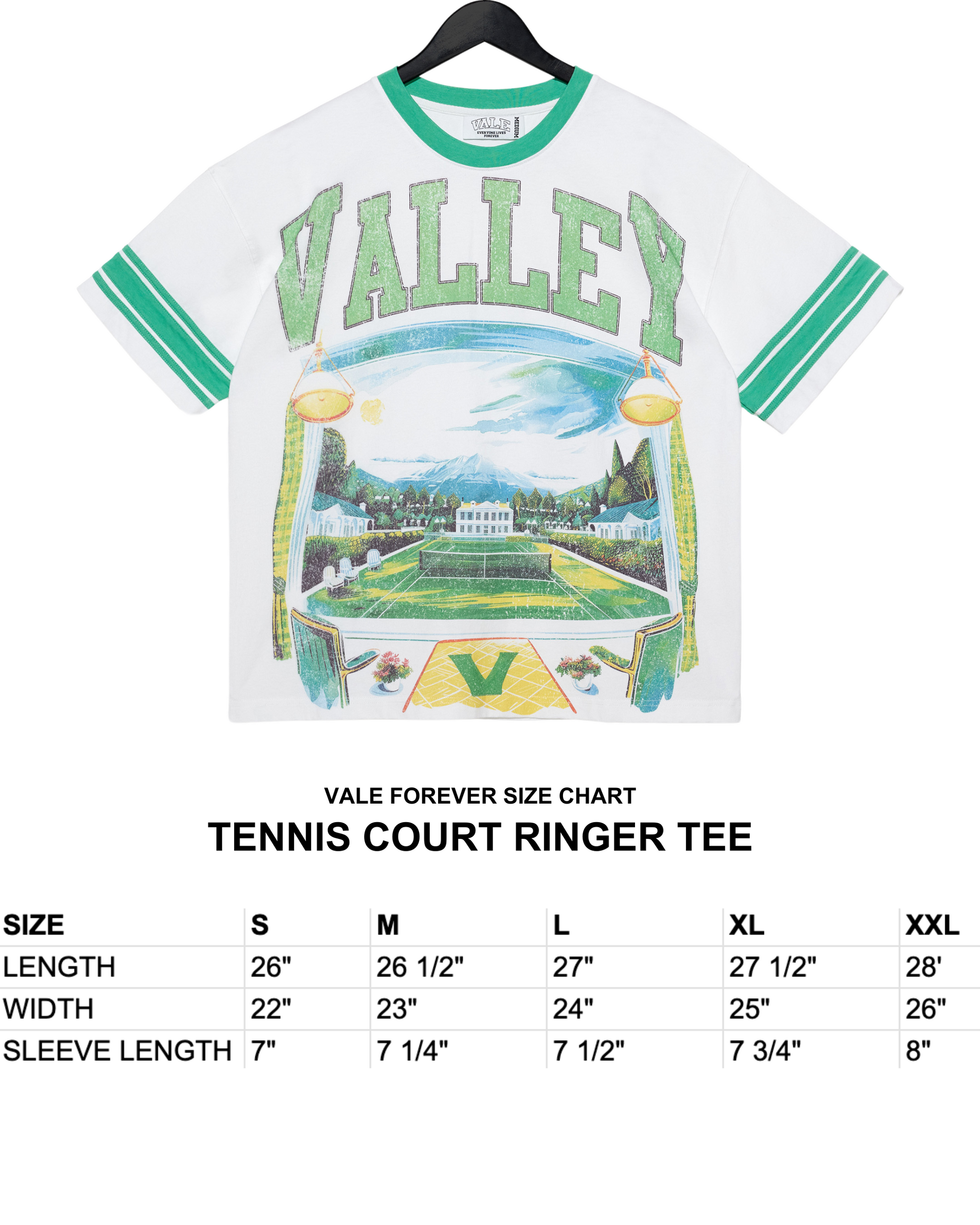 TENNIS COURT RINGER TEE