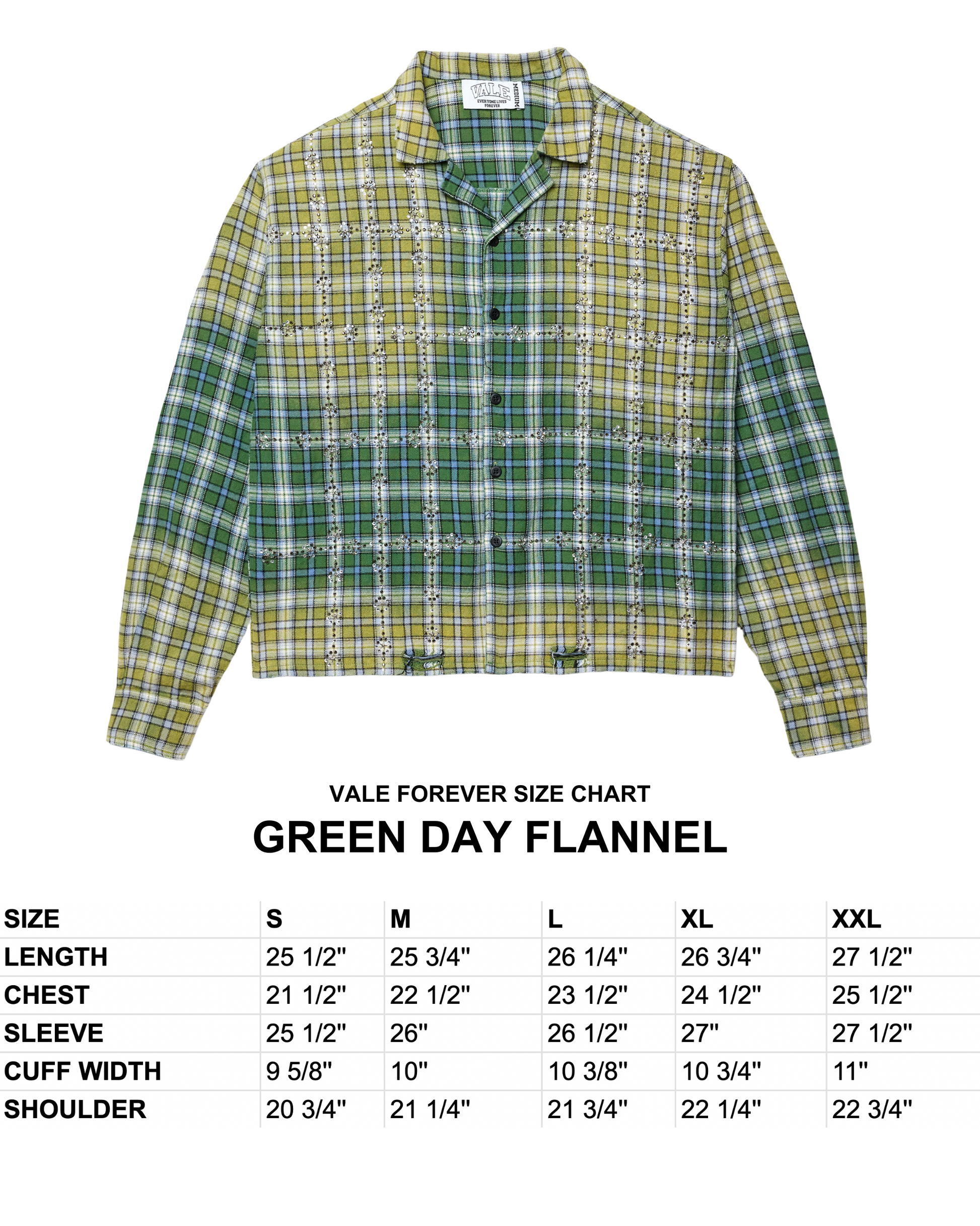 トップス Vale Forever AMERICAN CUP FLANNEL VALEFOREVERSIZECHARTS2024_27_7