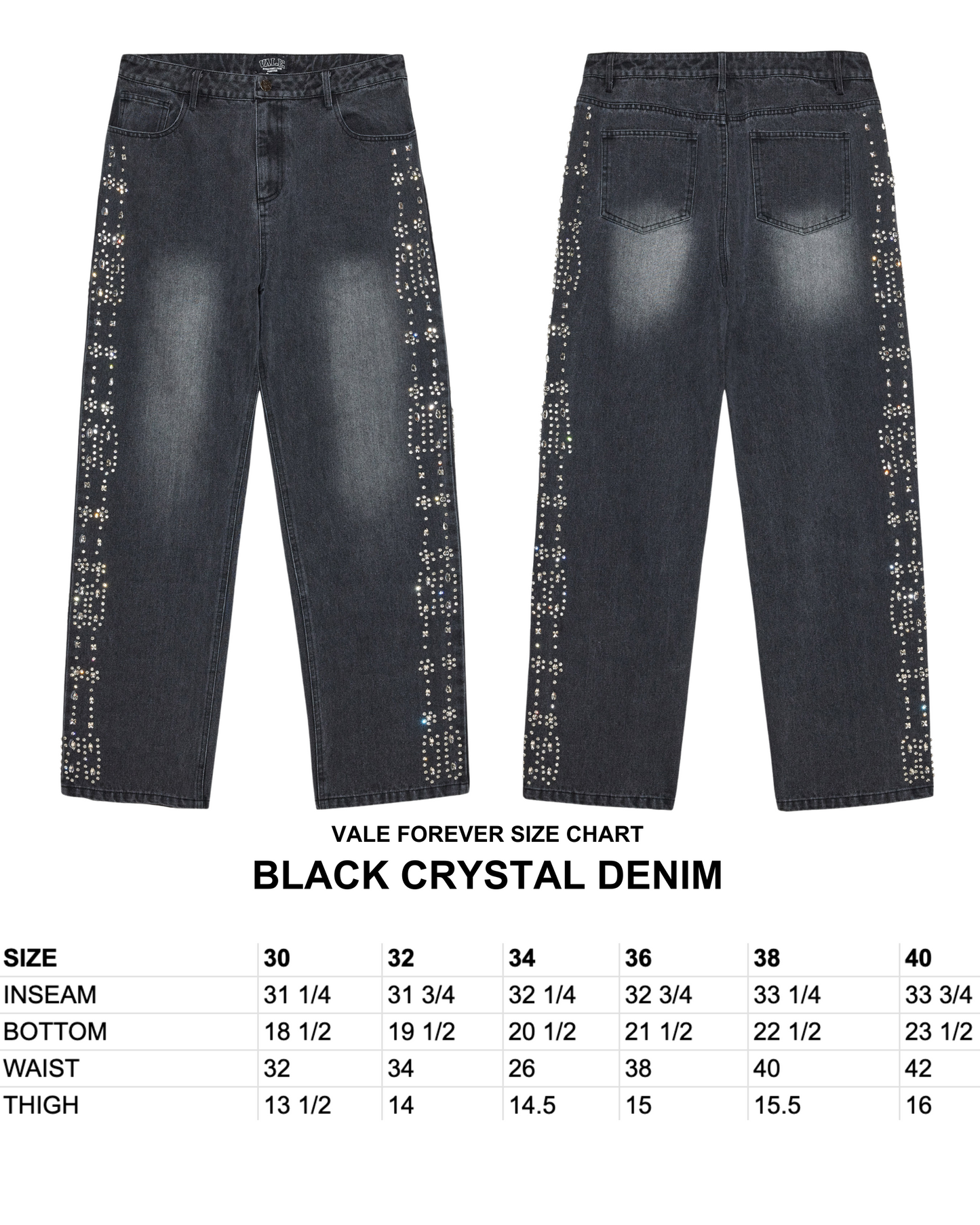 BLACK CRYSTAL DENIM