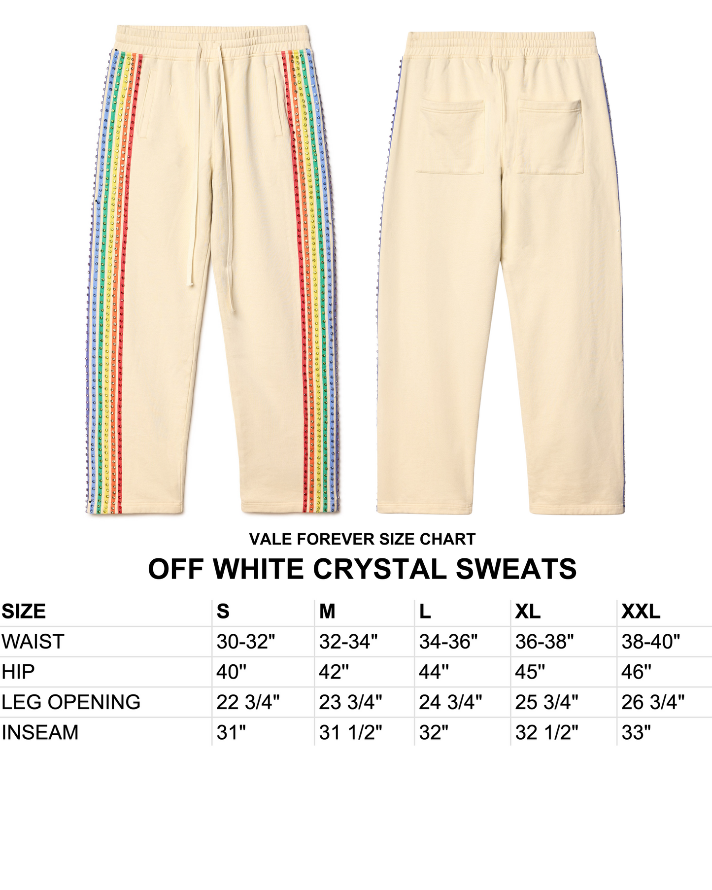OFF WHITE CRYSTAL SWEATS