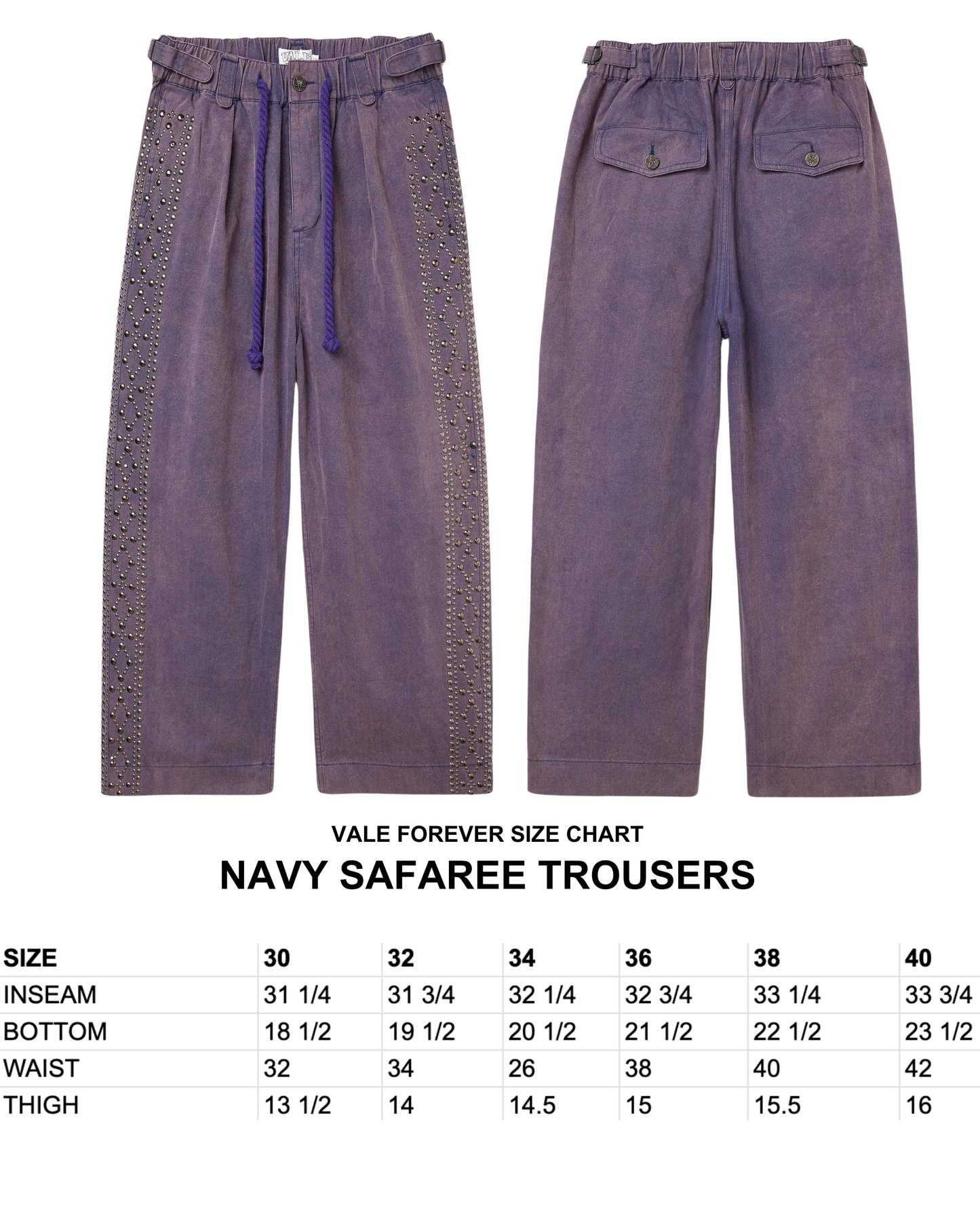 NAVY SAFAREE TROUSERS