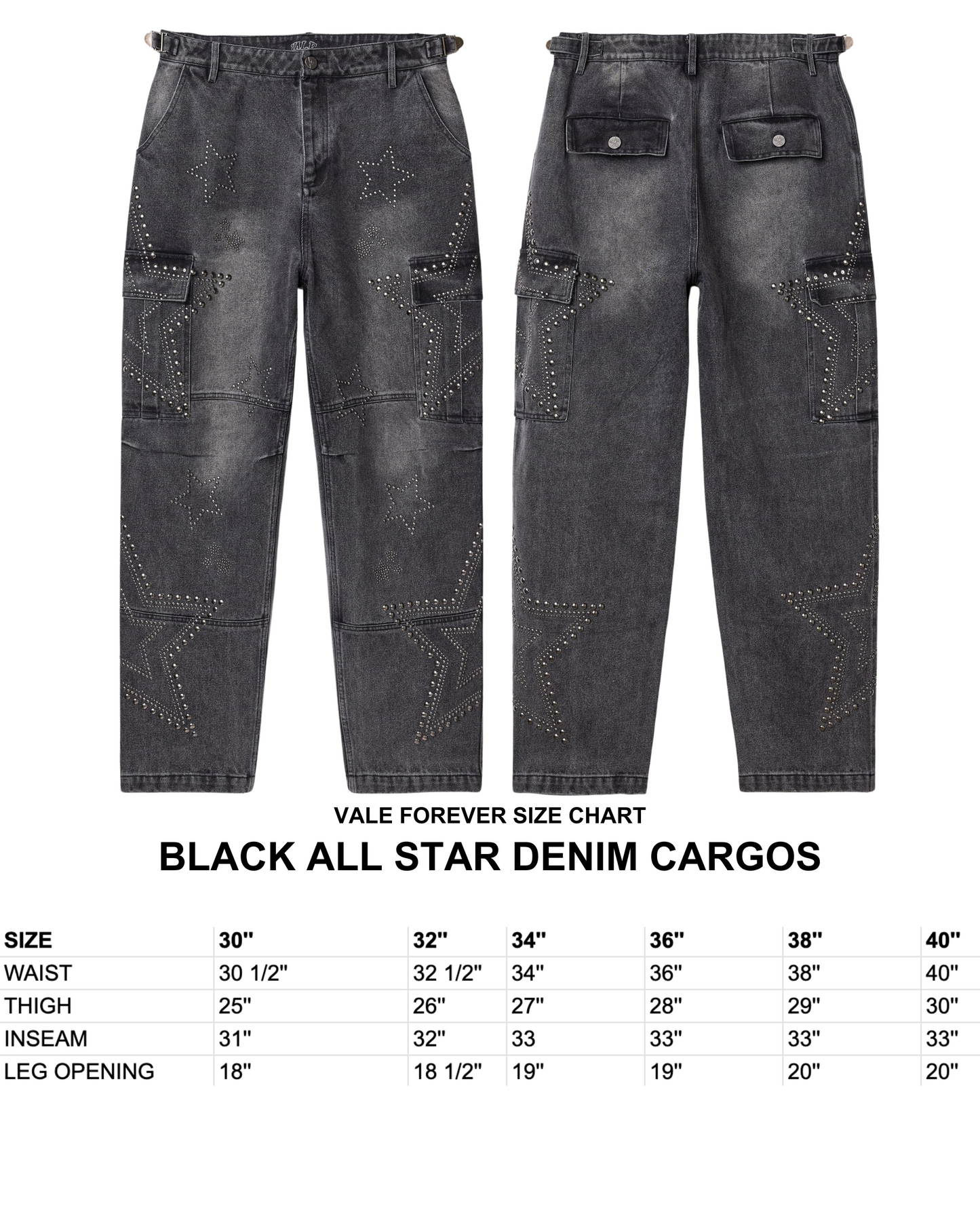 BLACK ALL STAR DENIM CARGOS