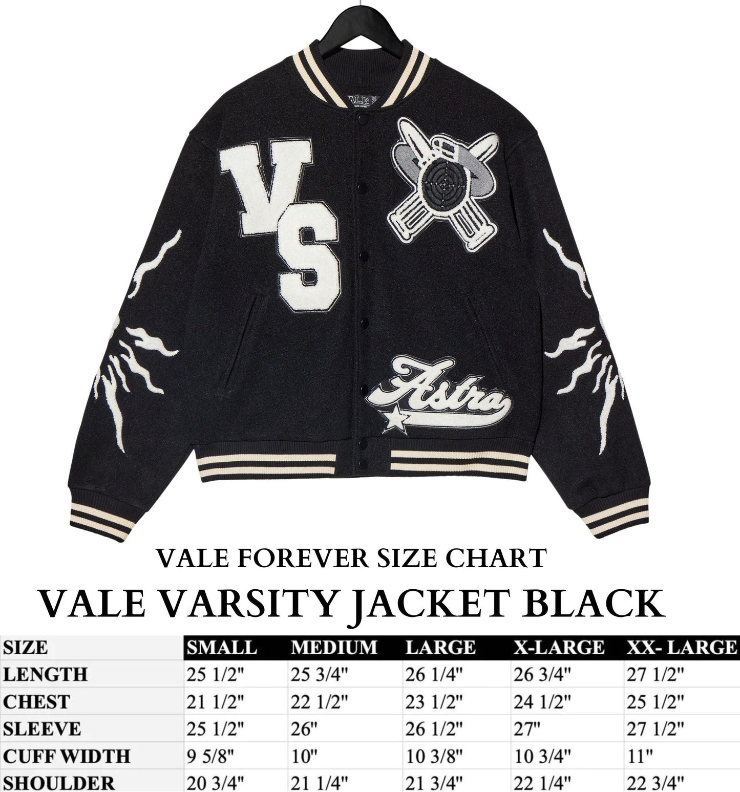 VALE VARSITY JACKET BLACK