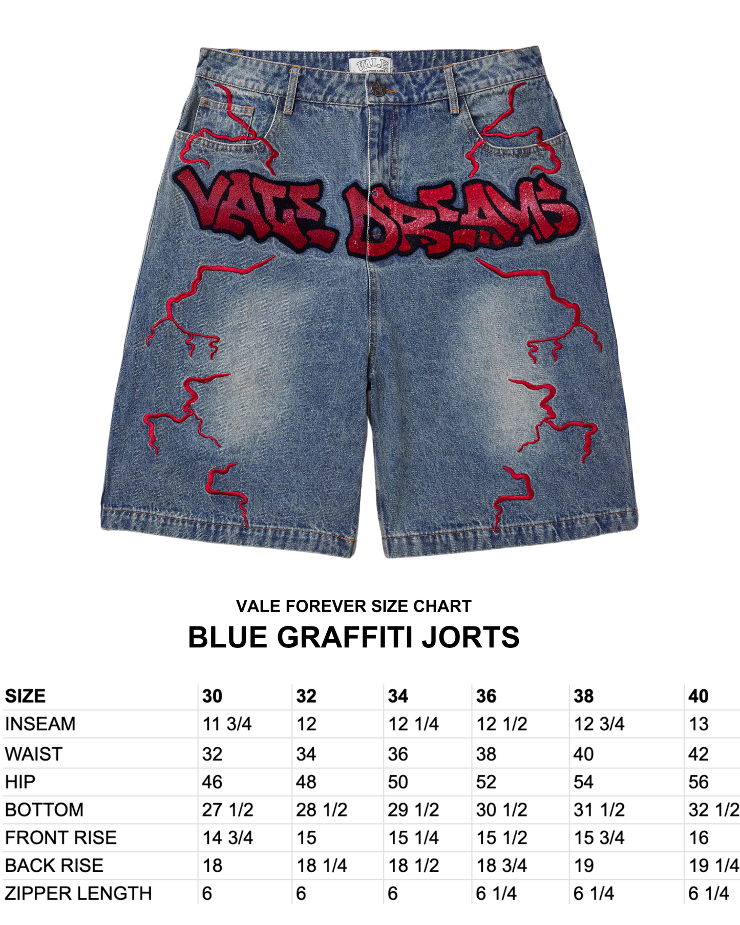 BLUE GRAFFITI JORTS