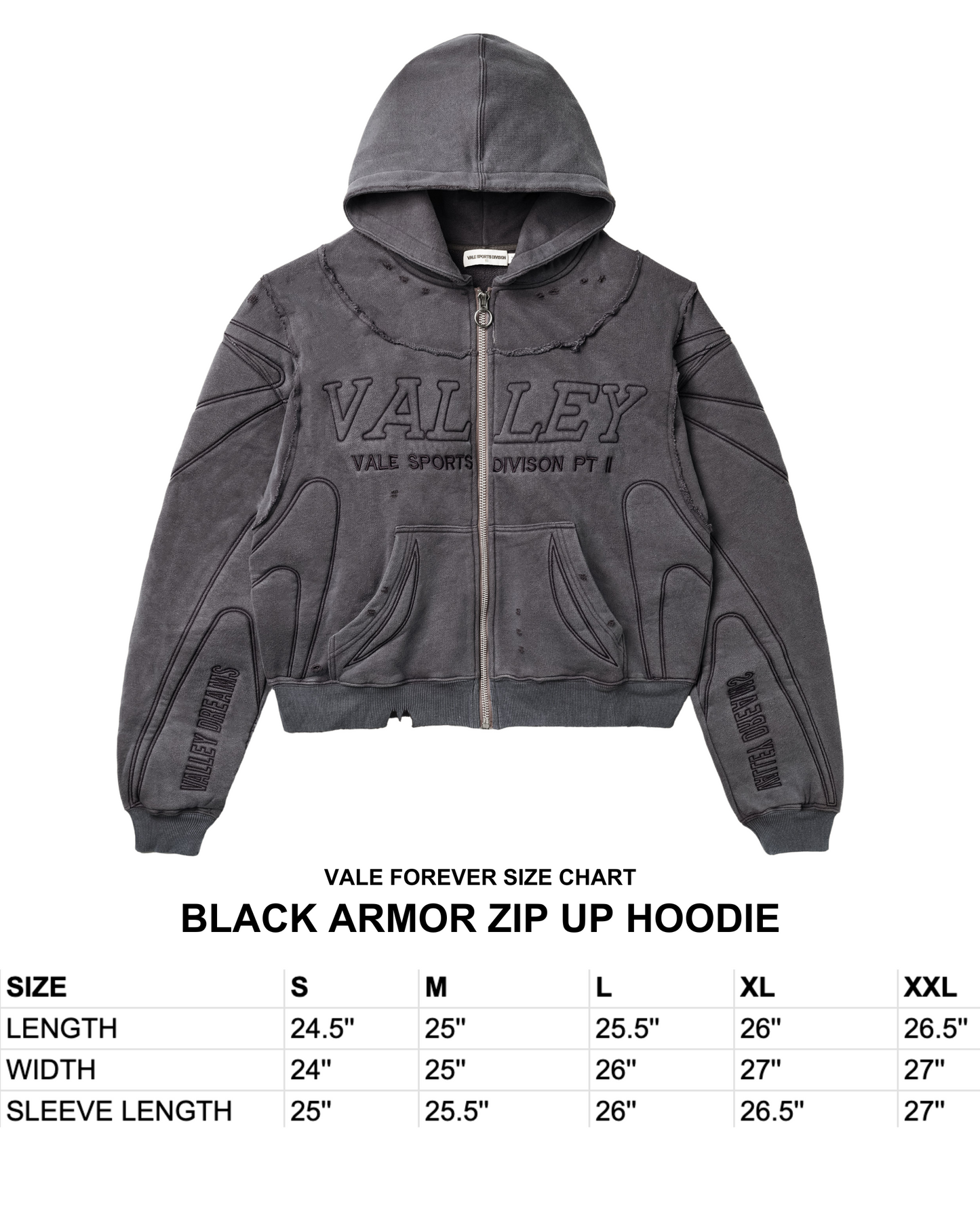 BLACK ARMOR ZIP UP HOODIE