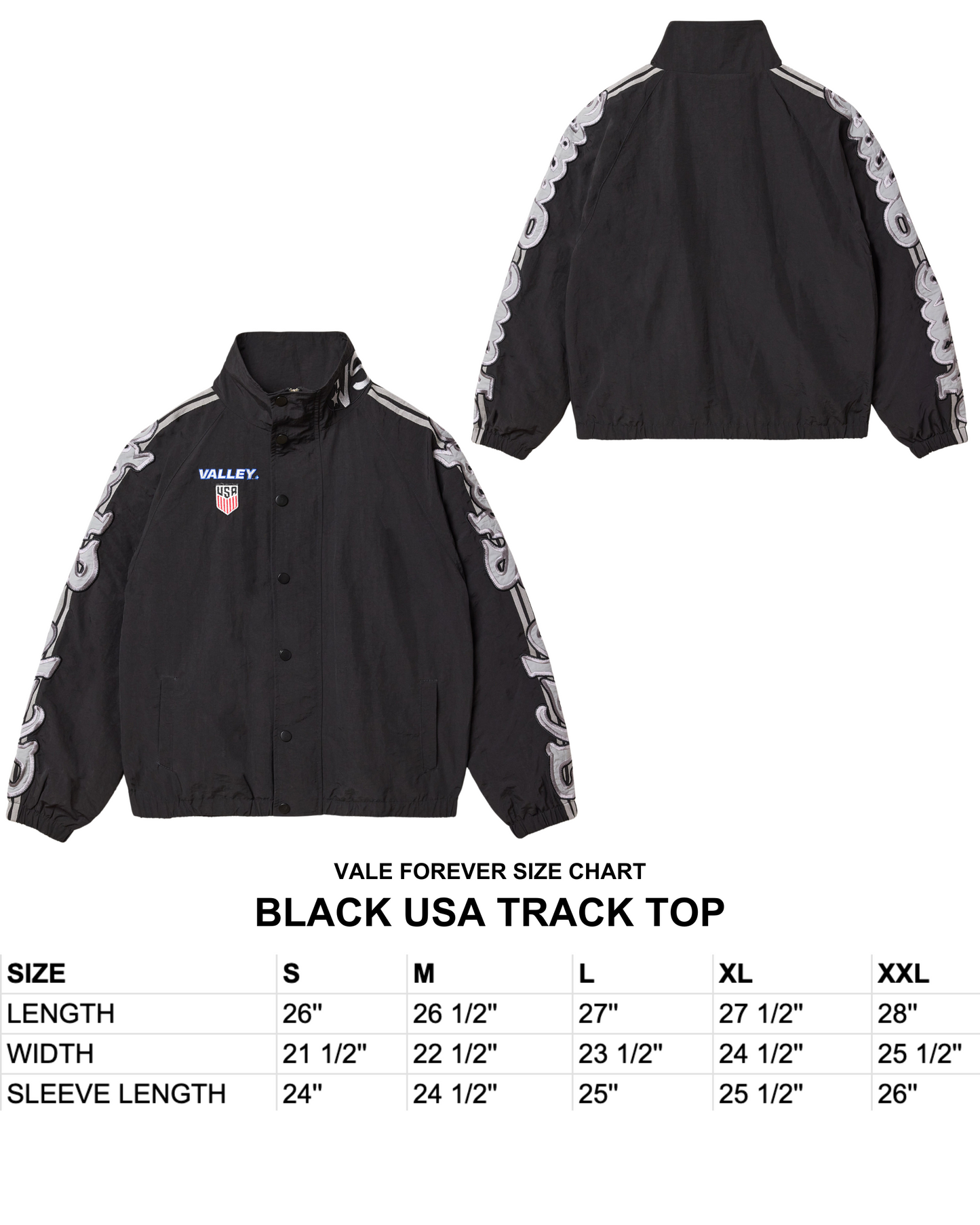 BLACK USA TRACK TOP