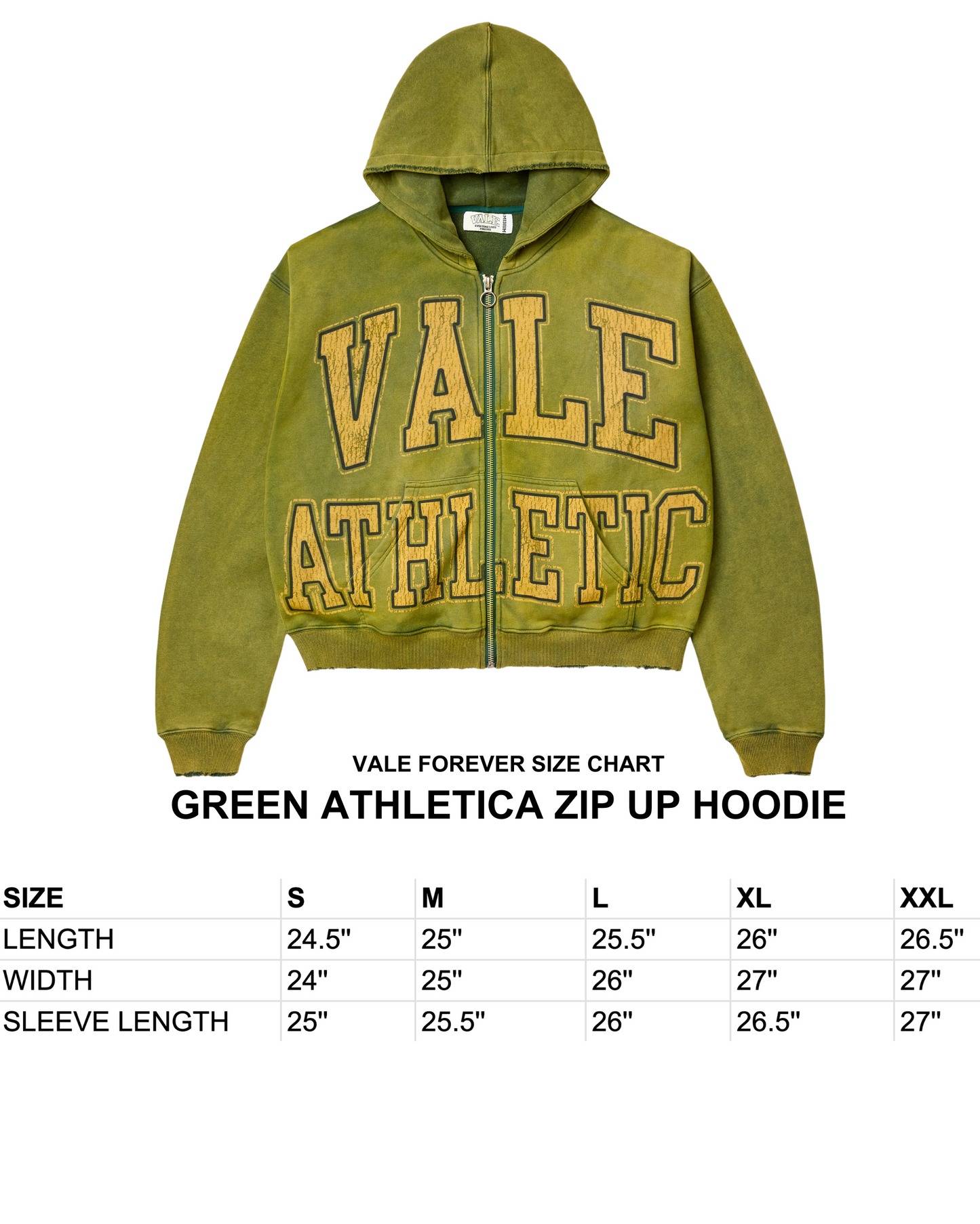 GREEN ATHLETICA ZIP UP HOODIE