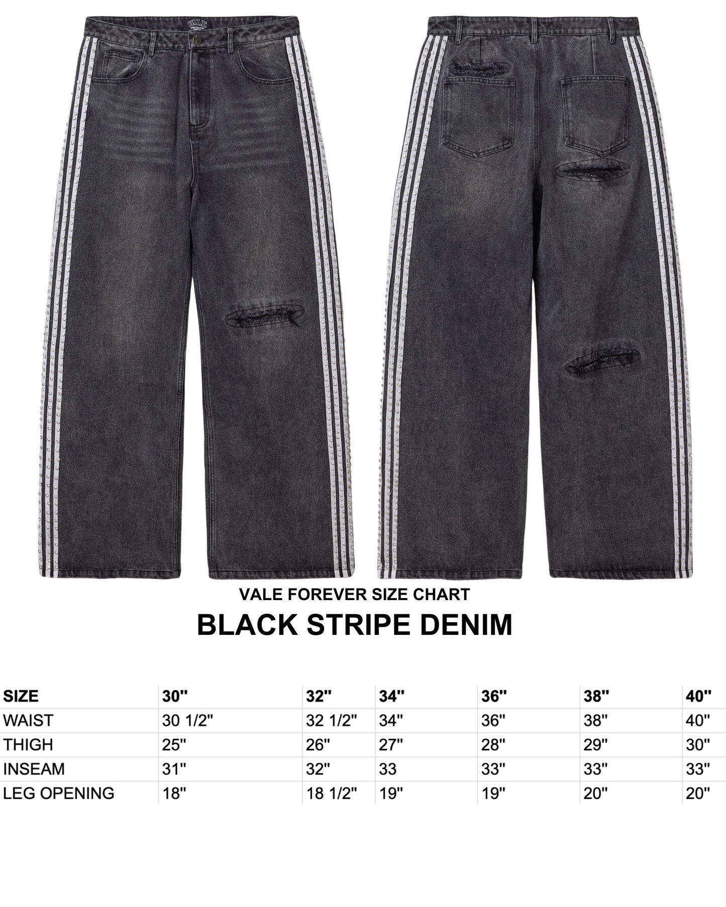 BLACK STRIPE DENIM