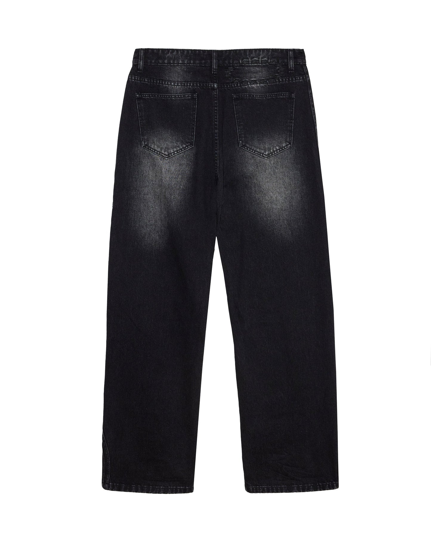 BLACK WASHED TRACK DENIM