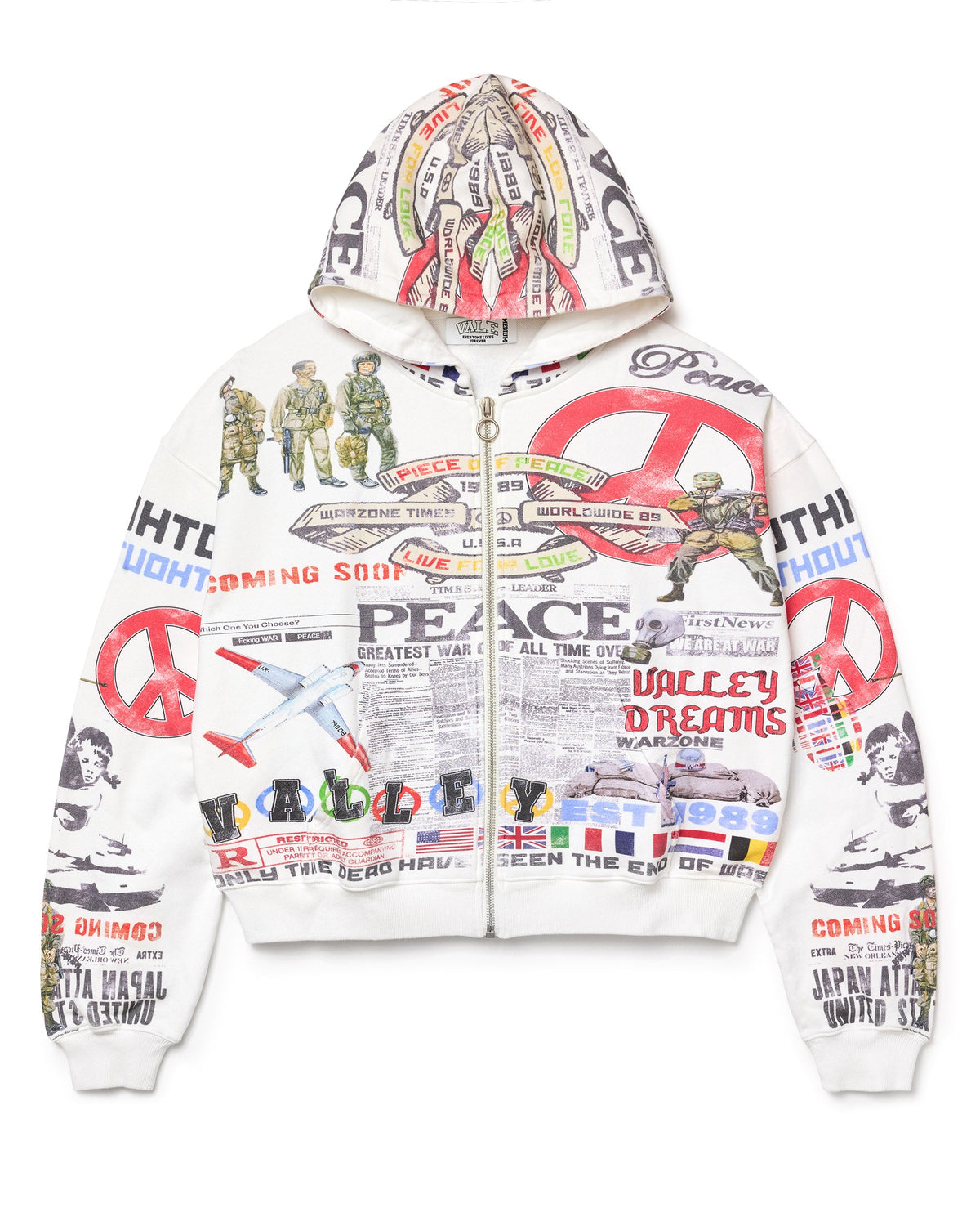 PEACE ZIP UP HOODIE – Vale Houston Flagship