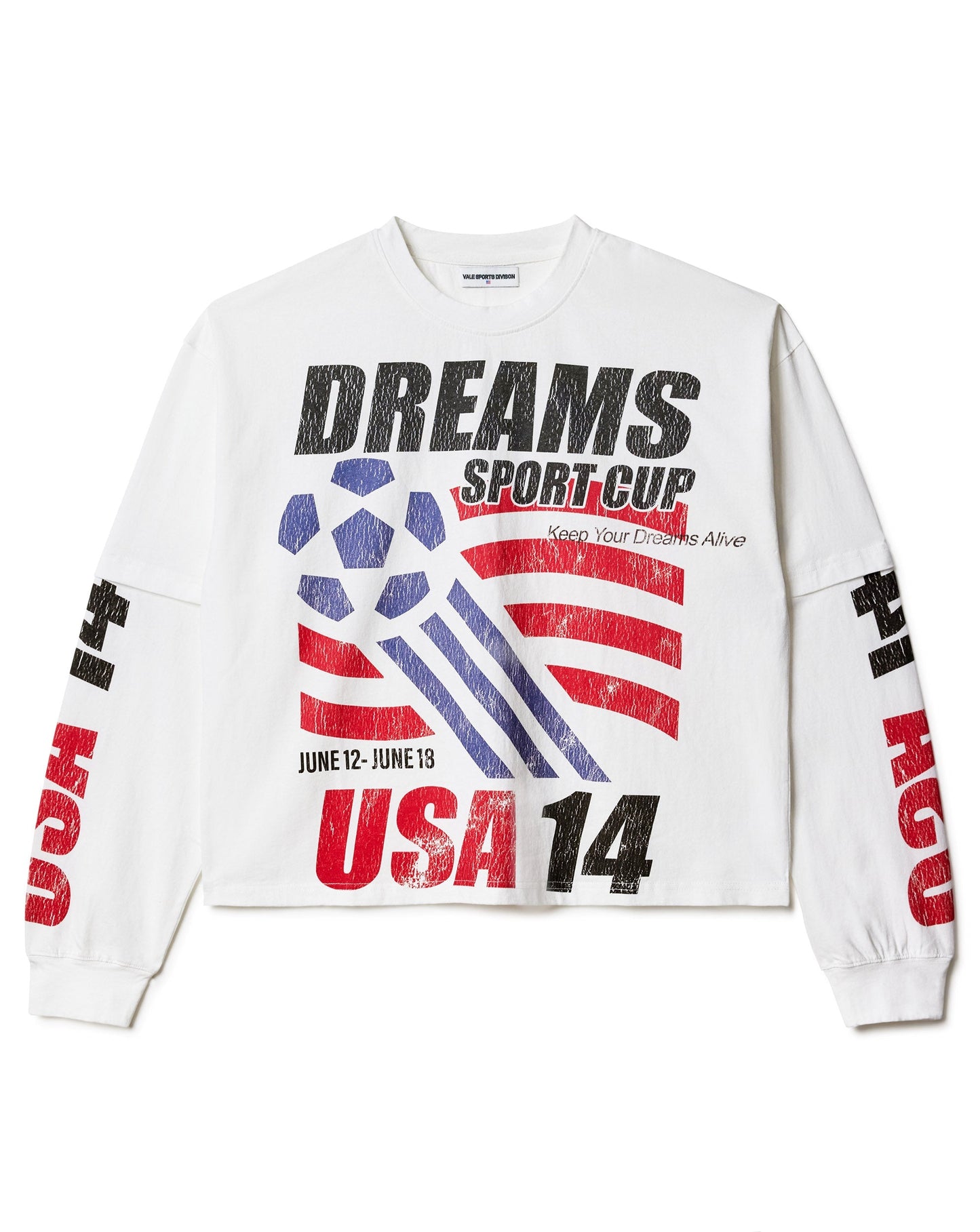 USA14 WHITE LONGSLEEVE