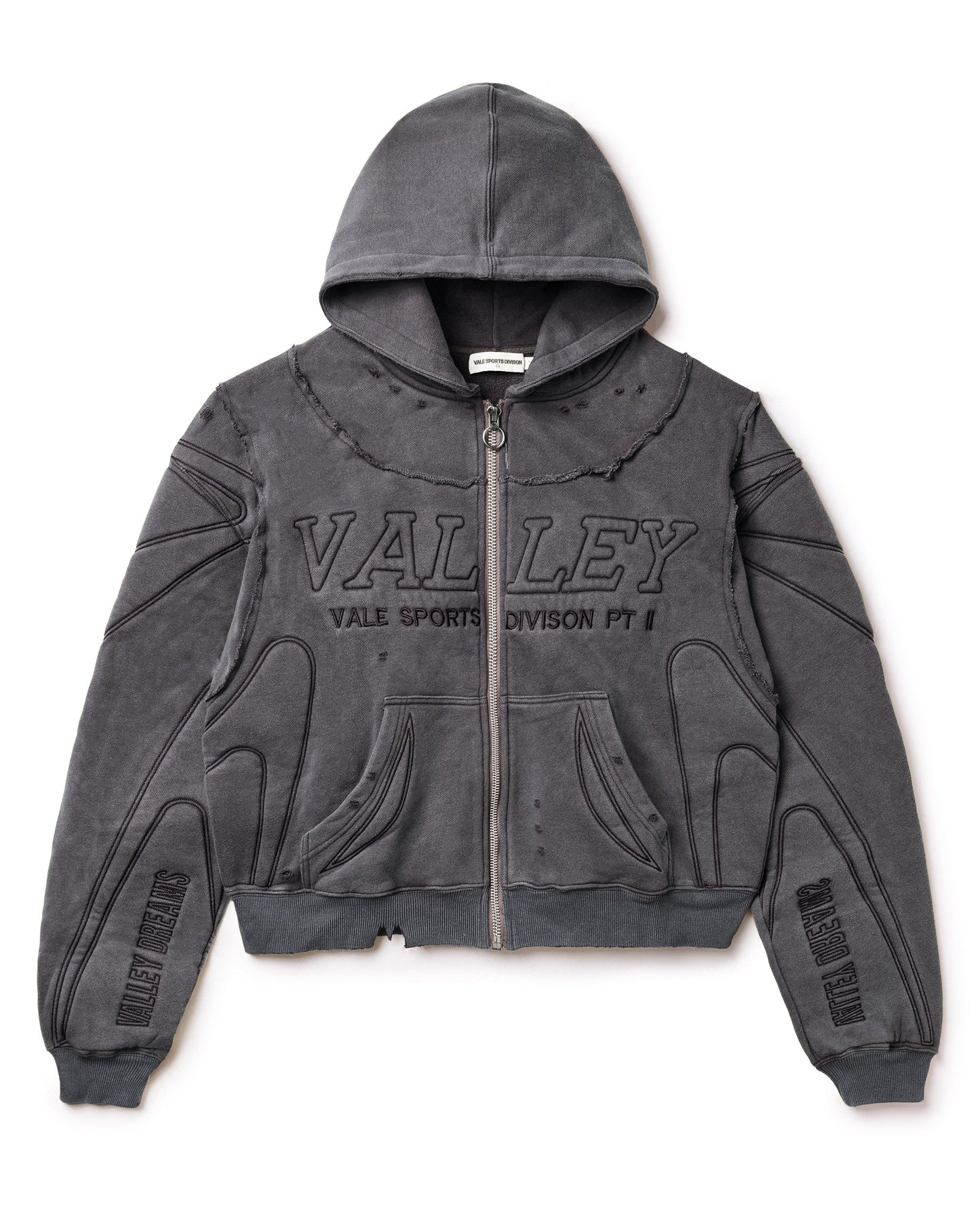 BLACK ARMOR ZIP UP HOODIE