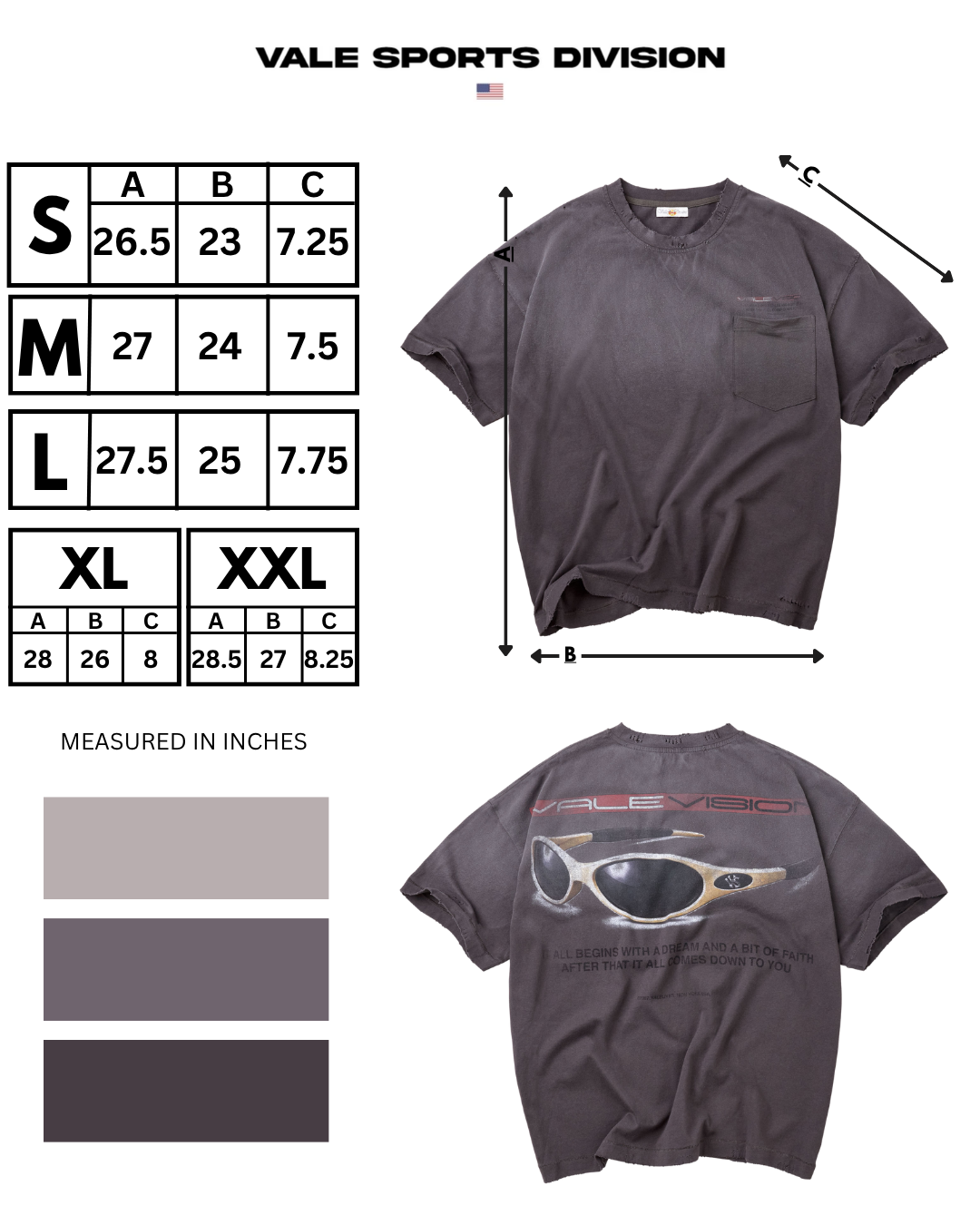 VISION TEE [CHARCOAL]