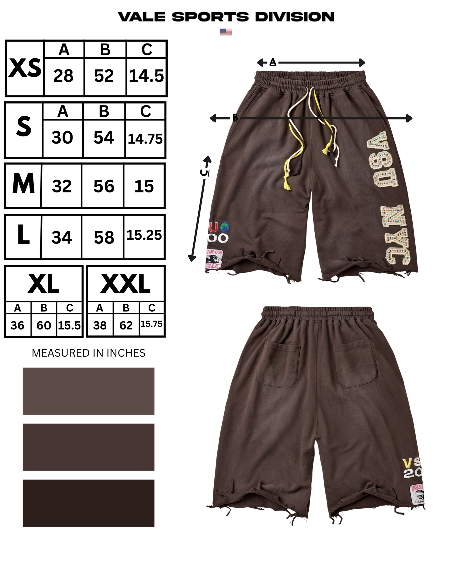 VSU 3/4 SWEATS [BROWN]