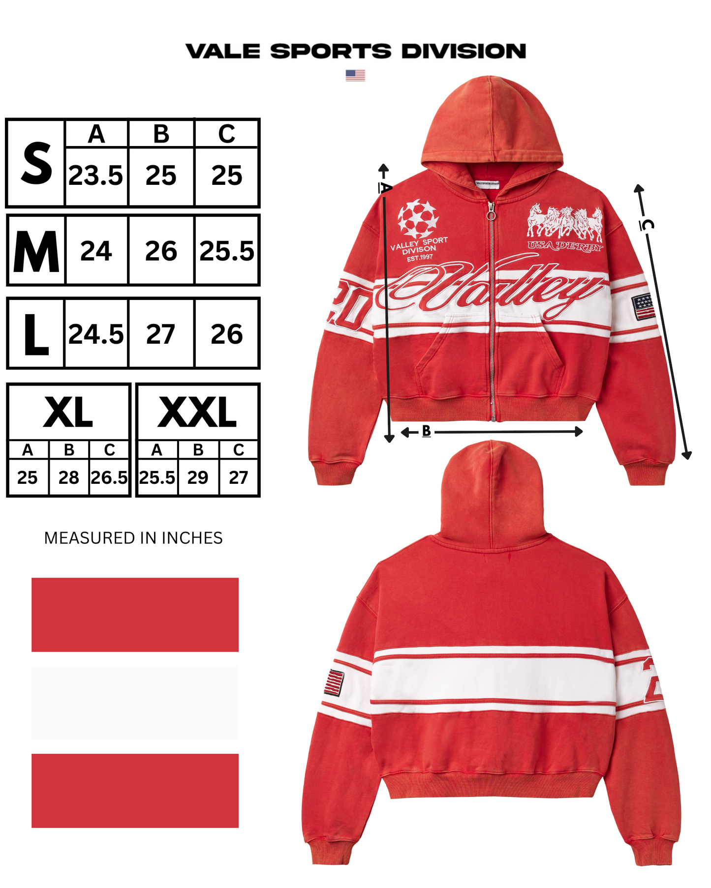 RED CURSIVE ZIP UP HOODIE